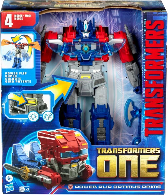 Transformers One Movie Power Flip Optimus Prime (Orion Pax) Converting Action Figure, 4 Modes, 10-inch Interactive Electronic Toy, Lights & Sounds, 6+ : Toys & Games