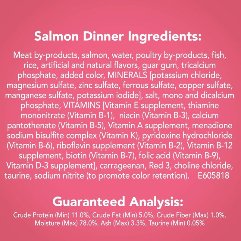 Purina Friskies Wet Cat Food Pate, Pate Salmon Dinner - (Pack of 24) 5.5 oz. Cans : Canned Wet Pet Food : Pet Supplies