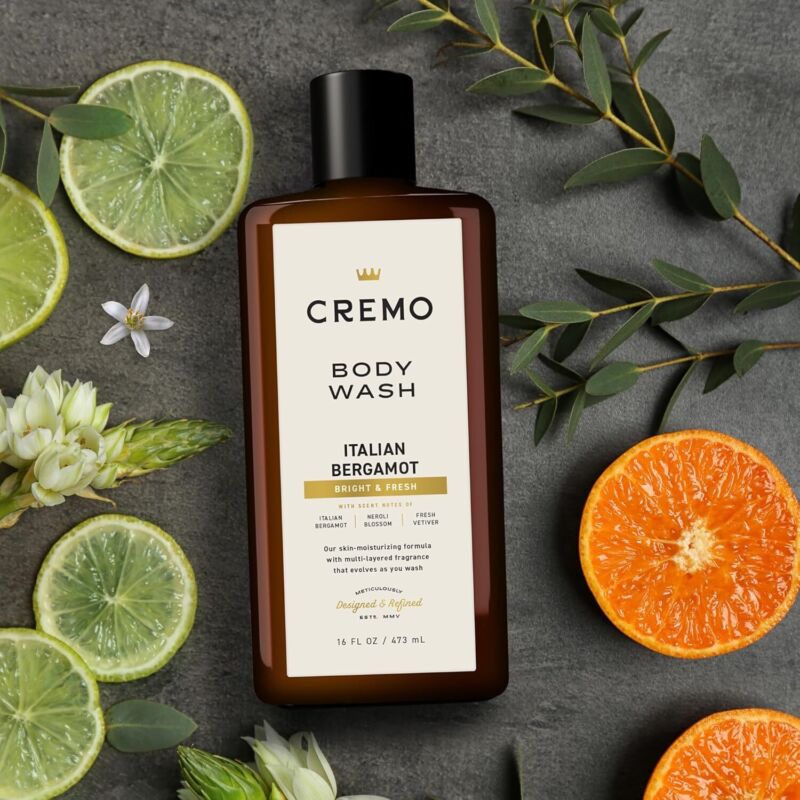 Cremo Body Wash Men, Notes of Italian Bergamot, Neroli Blossom, and Fresh Vetiver, Rich-Lathering Italian Bergamot, 16 Fl Oz : Beauty & Personal Care