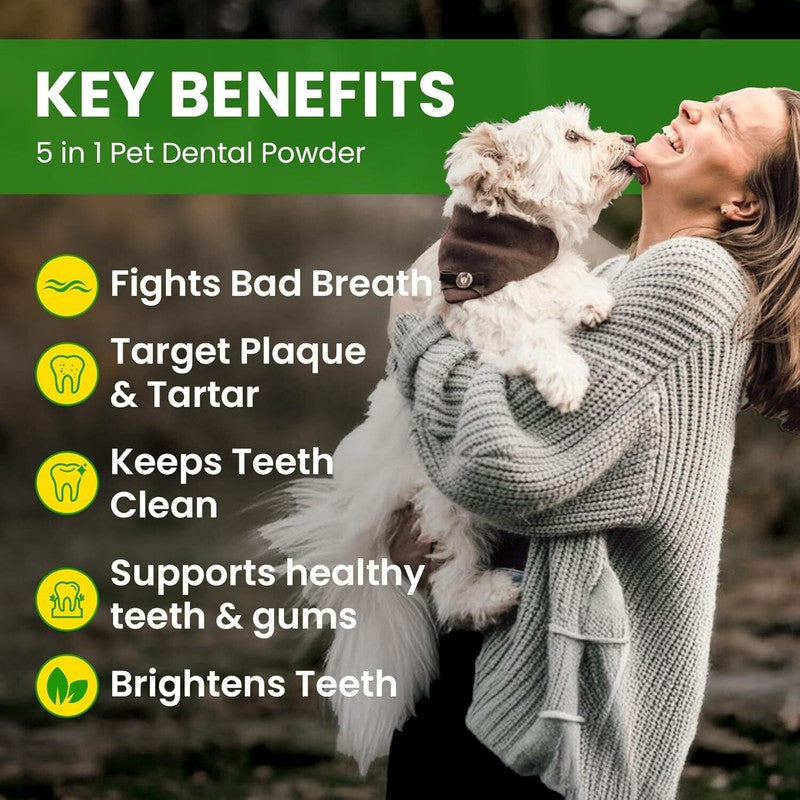 Dog Teeth Cleaning Powder, Dog Dental Powder and Cats Breath Freshener, Plaque Off Pet Tooth Cleaning lab co, Bad Breath & Tartar Remover for Dogs, Dog Teeth Cleaning with Enzymes- 60-Day Supply -Mint : Pet Supplies