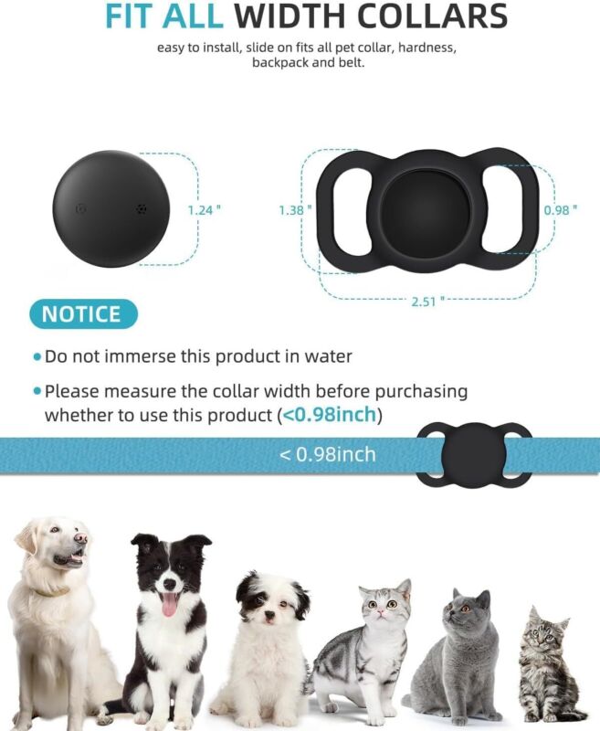 GPS Tracker for Dogs & Cats Apple Find My No Fee Anti-Lost Pet Finder Tag