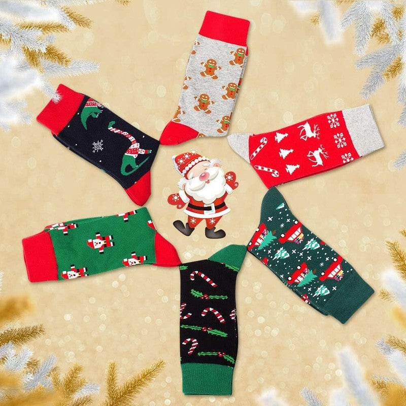 BISOUSOX Mens Christmas Socks Crazy Funny Dress Colorful Novelty Warm Winter Socks Christmas Gifts for Men Women : Clothing, Shoes & Jewelry