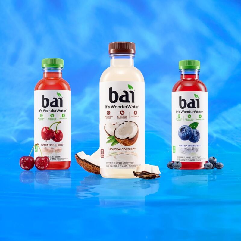 Bai Antioxidant Infused Water Beverage, Zambia Bing Cherry, with Vitamin C and No Artificial Sweeteners, 18 Fluid Ounce Bottle, 12 Pack : Grocery & Gourmet Food