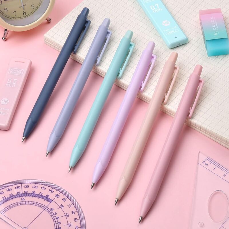 Four Candies Cute Mechanical Pencil Set, 6PCS Pastel Mechanical Pencils 0.5 & 0.7mm with 360PCS HB Pencil Leads, 3PCS Erasers and 9PCS Eraser Refills, Aesthetic Mechanical Pencils for Girls Writing : Office Products