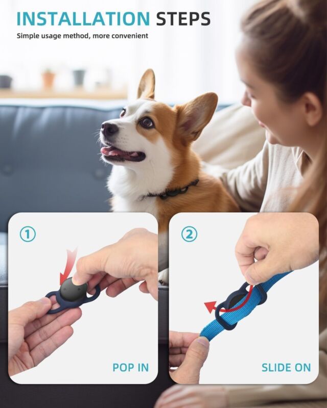 GPS Tracker for Dogs & Cats Apple Find My No Fee Anti-Lost Pet Finder Tag