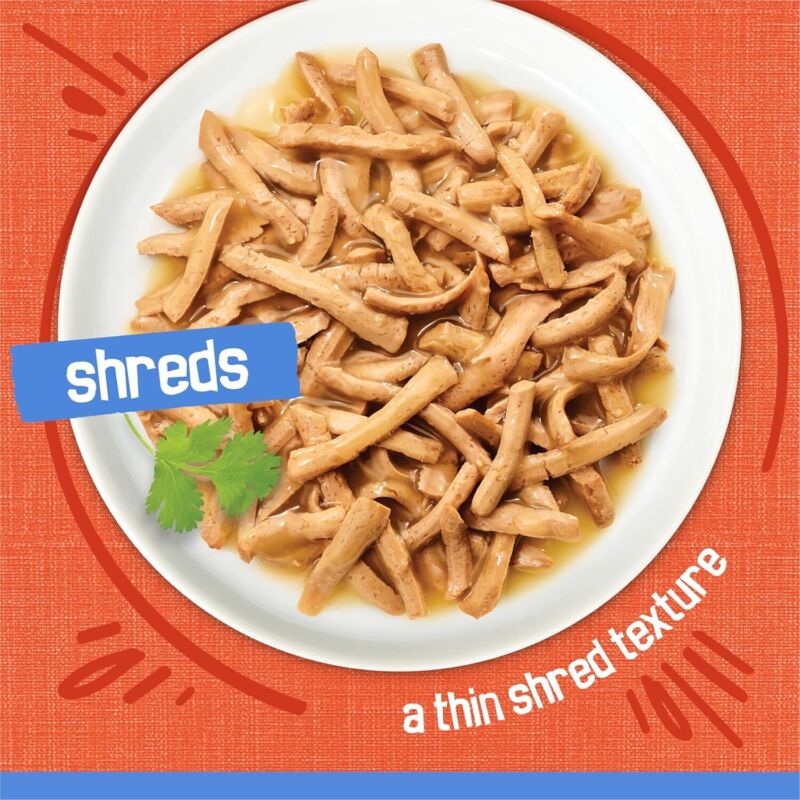 Purina Friskies Shreds Chicken and Salmon Dinner in Wet Cat Food Gravy (24)5.5oz