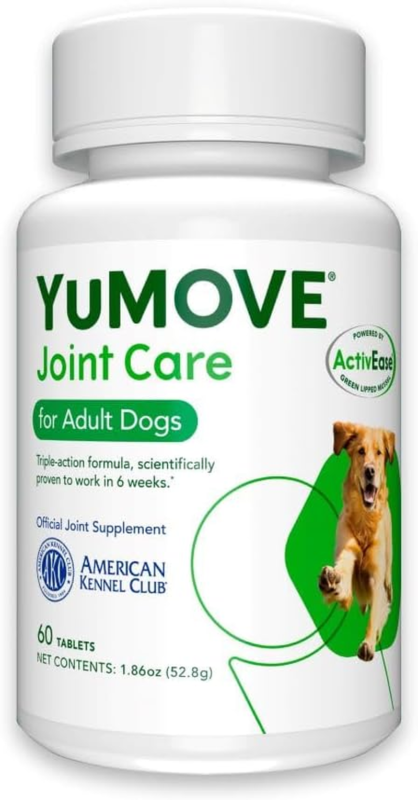YuMOVE Hip and Joint Supplement for Dogs with Glucosamine, Chondroitin, Omega 3, Hyaluronic Acid, & Green Lipped Mussel - Dog Joint Supplement - for Adult Dogs 60 Tablets : Pet Bone And Joint Supplements : Pet Supplies