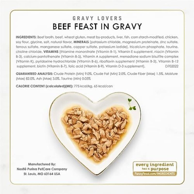 Purina Fancy Feast Gravy Lovers Poultry and Beef Grilled Gourmet Wet Cat Food Variety Pack - (Pack of 30) 3 oz. Cans : Pet Supplies