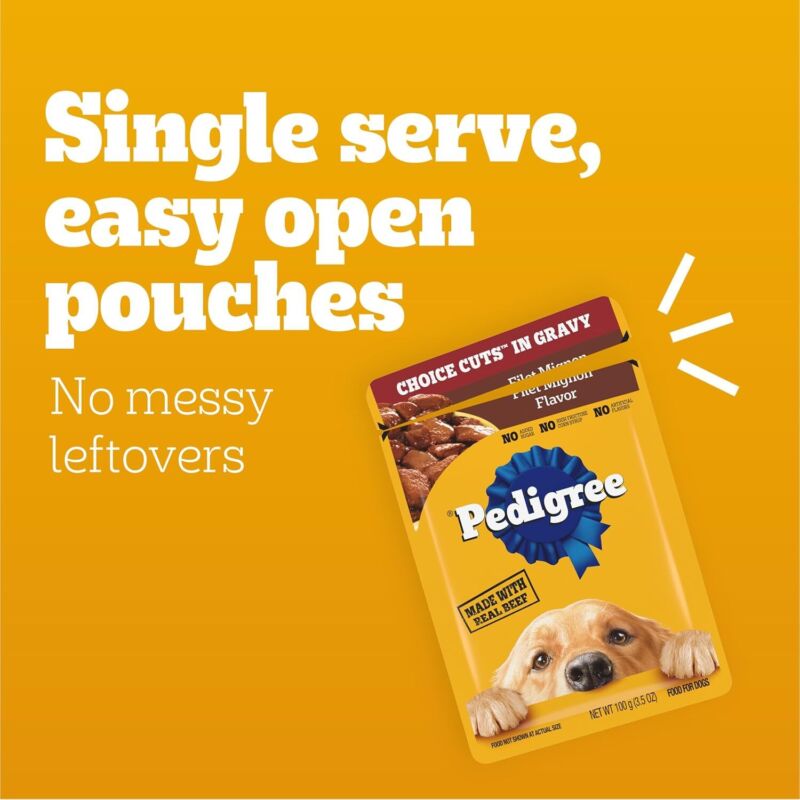 Pedigree Choice Cuts In Gravy Adult Soft Wet Dog Food 3.5 oz Pouches (Pack of 2)