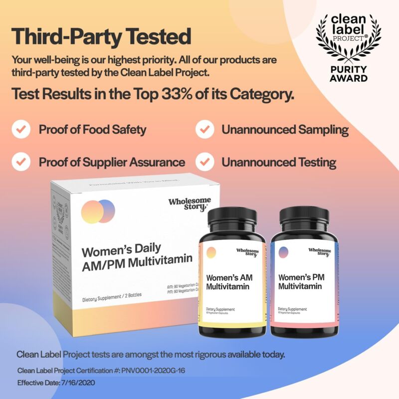 Daily Multivitamin for Women with Iron Folate Calcium Omega-3 DHA Vitamin D 2pk