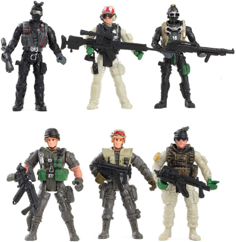 HAPTIME Military Action Figure Play Set for Kids - Army Men Soldiers Toys for Boys and Girls Ages 3-9 (SWAT Team Edition) : Toys & Games
