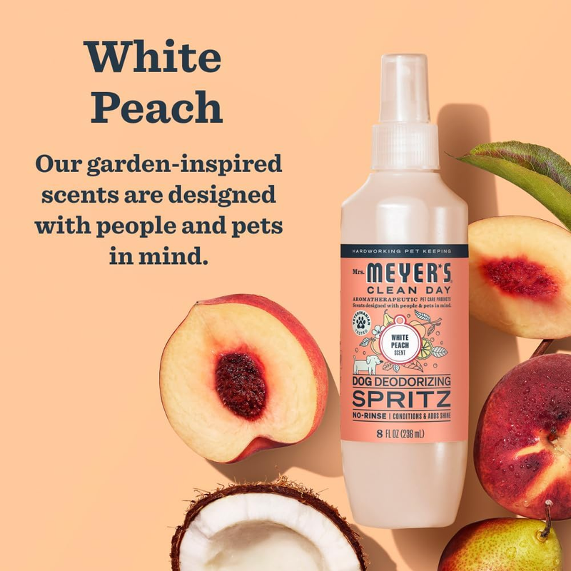 MRS. MEYER'S CLEAN DAY Dog Deodorizing Spray, White Peach Scent, 8oz