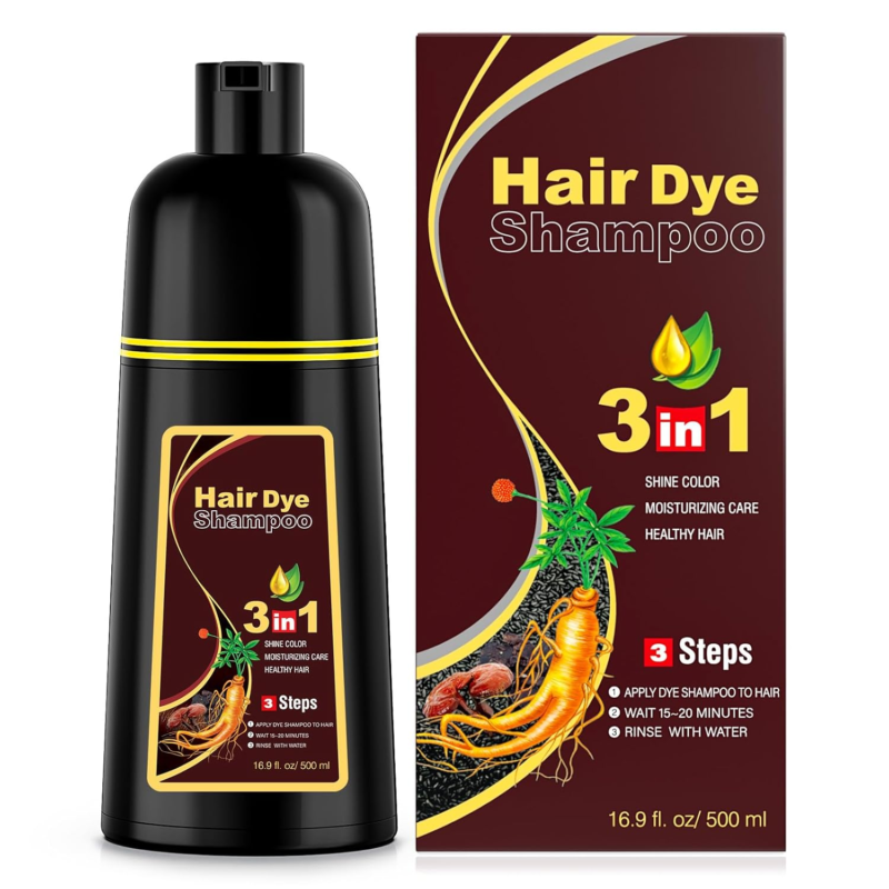 Ivnil Dark Brown Hair Dye Shampoo 3 in 1 for Women/Men Hair Color for Grey Coverage Seimi Permanent Instant Champu Para Canas Mujer for Men - Herbal Natural Dye Cover Gray : Beauty & Personal Care