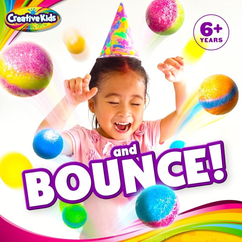 Creative Kids Magic Bouncy Balls - DIY STEM Toys - Science Kit for Kids - 25 Multicolor Bags & 5 Molds Makes Up to 43 Balls : Toys & Games