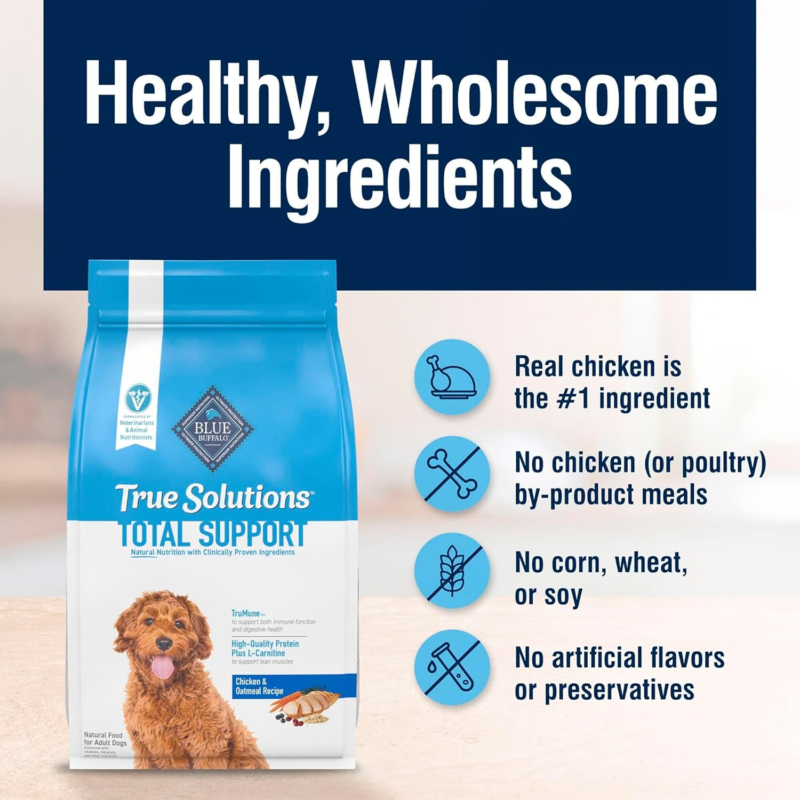 True Solutions Total Support Natural Dry Dog Food for Adult Dogs, Chicken, 24-Lb