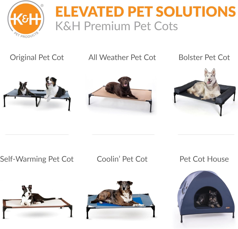 K&H Pet Products Dog Cot Replacement Cover, Designed to fit K&H Medium Pet Cots (Sold Separately), Indoor Outdoor, Breathable Cooling Mesh Center, Machine Washable - Medium 32 X 25in Gray : Pet Supplies