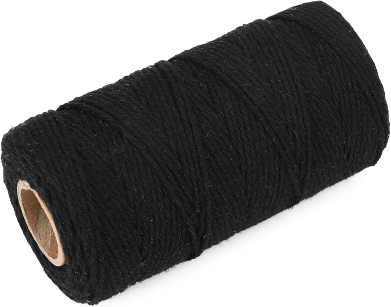 G2PLUS Black String, 2MM 328 Feet Natural Cotton String for Crafts, Black Cotton Bakers Twine String, Packing String for Gift Wrapping, DIY Arts and Crafts, Halloween, Christmas Decor : Tools & Home Improvement