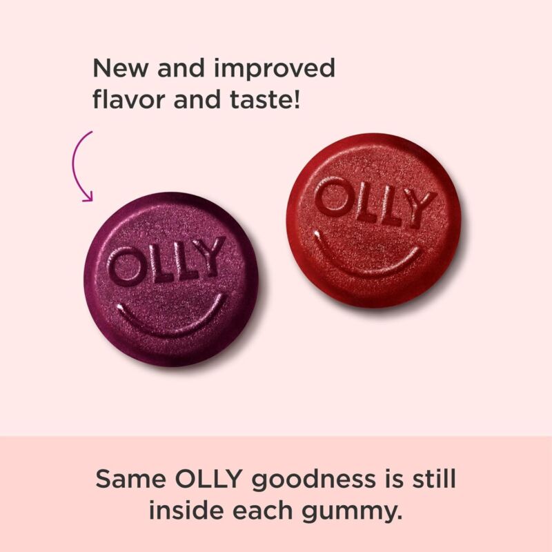 OLLY Men's Multivitamin Gummy, Vitamins A, C, D, E, B, Zinc, Blackberry Flavor, 45 Day Supply - 90 Count : Health & Household