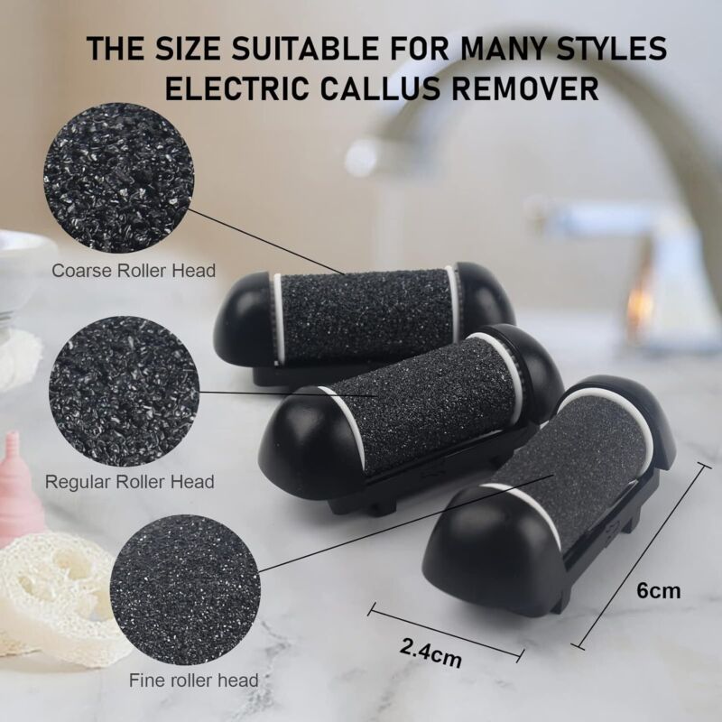 Electric Callus Remover for Feet, Rechargeable Portable Electronic Foot File Pedicure Kit, Waterproof Foot Scrubber File, Professional Pedicure Tools, Foot Care for Dead Skin Ideal Gift, 3 Rollers : Beauty & Personal Care
