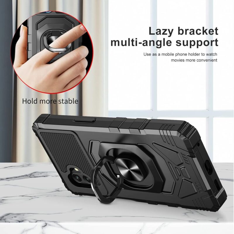 Ailiber for Samsung Galaxy Xcover6 Pro Case, Military Grade Drop Tested, Heavy Duty Shockproof Protective Phone Cover with Ring Kickstand, Tempered Glass Screen Protector, Black : Cell Phones & Accessories
