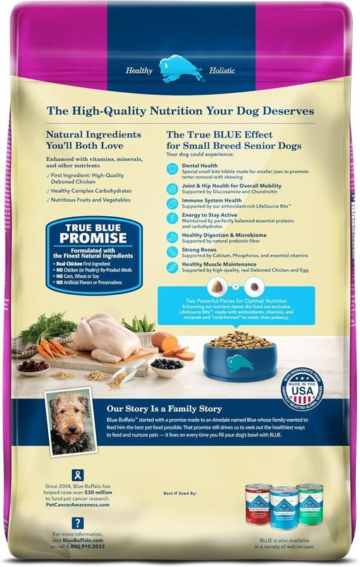 Blue Buffalo Life Protection Formula Small Breed Senior Dry Dog Food, Supports Joint Health and Immunity, Made with Natural Ingredients, Chicken & Brown Rice Recipe, 15-lb. Bag : Pet Supplies