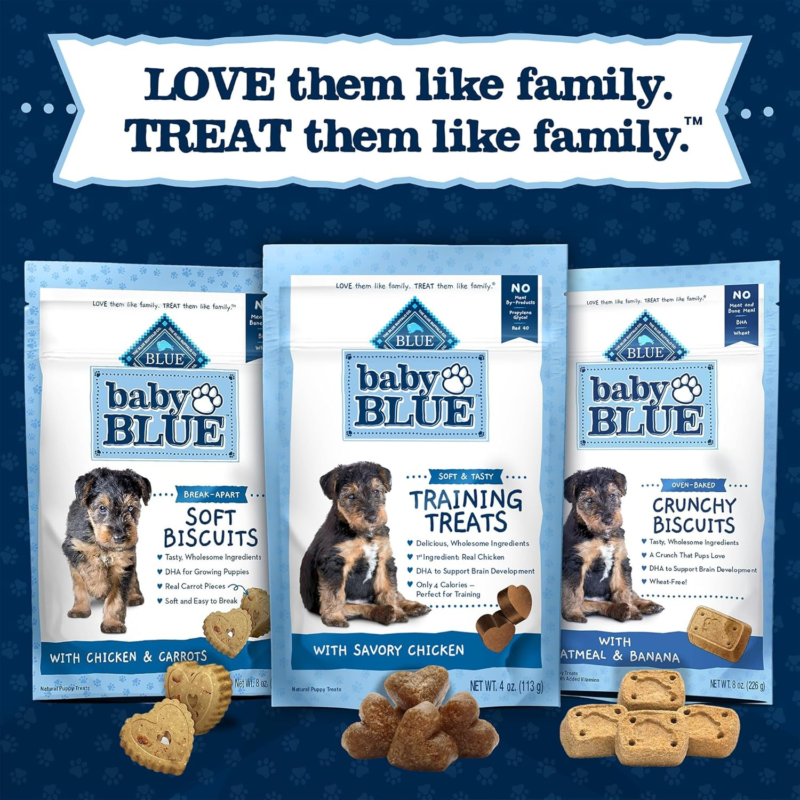 Blue Buffalo Baby BLUE Training Treats Natural Puppy Soft Dog Treats, Savory Chicken 4-oz Bag : Pet Supplies
