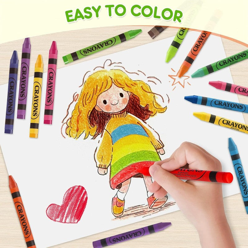 Crayons Bulk 24 Count, 24 Packs of 24 Assorted Colors, Premium Crayon for Toddlers and Kids, Back to School Supplies for Preschool Kindergarten, Durable & Non-Toxic Crayons for Classroom Supplies : Toys & Games