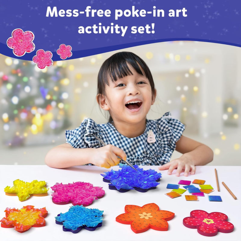 Skillmatics Poke-in Art - Flower Bouquet, Mess-Free Fun for Kids, DIY Craft Kits, Creative Activity, Gifts for Girls & Boys Ages 4, 5, 6, 7, 8, 9 : Toys & Games