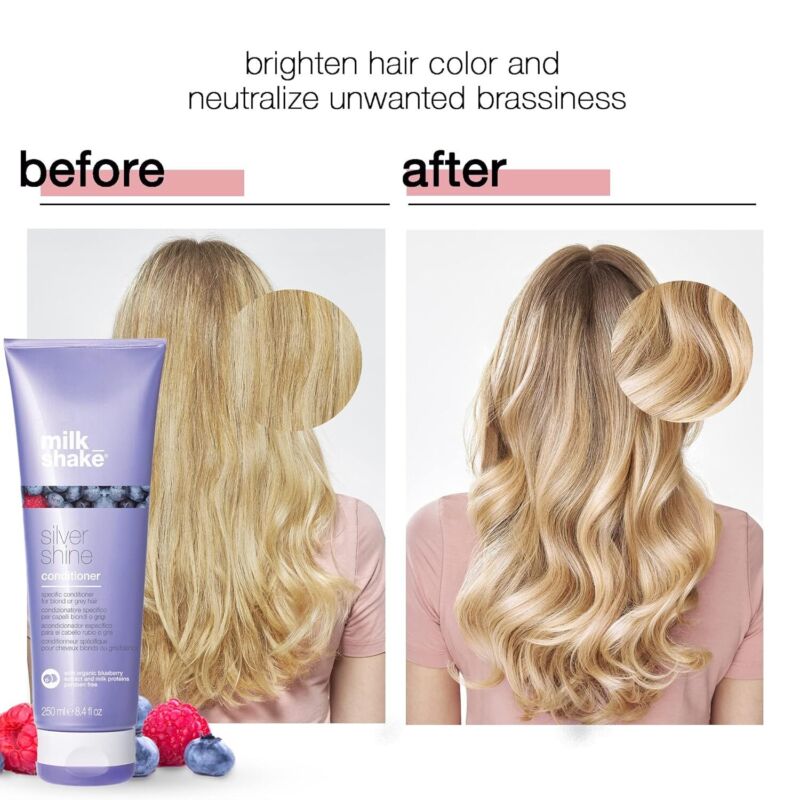 milk_shake Silver Shine Purple Conditioner Tones Blonde Brassy Hair 1.7oz