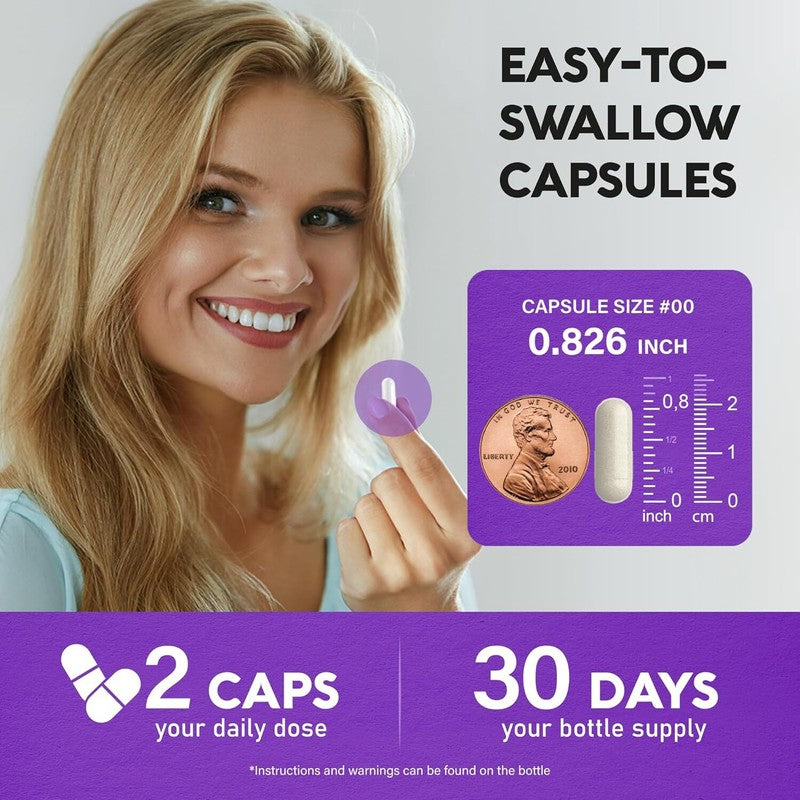Biotin | Collagen | Keratin - Clinically Tested Supplement - Hair Growth Support, Skin & Nails - 25000 mcg Vitamins B2, B3, B6 & B7 + B1 & Hyaluronic Acid - Made in USA - Women & Men | 60 Capsules : Health & Household