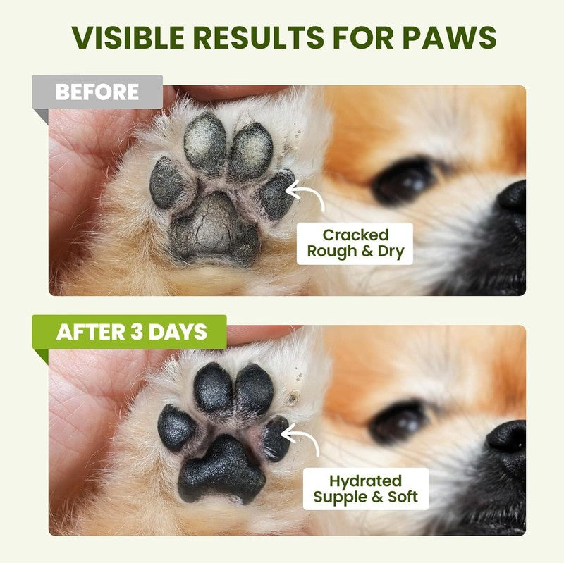 Pawsono Lick-Safe Dog Paw & Nose Balm with Coconut Oil | All-Natural Paw Cream & Wax for Dry, Cracked Pads & Snouts| Paw Moisturizer & Soother, Nose Butter for Bulldogs| Horse Hoof Care (60 g /2.1 oz) : Pet Supplies