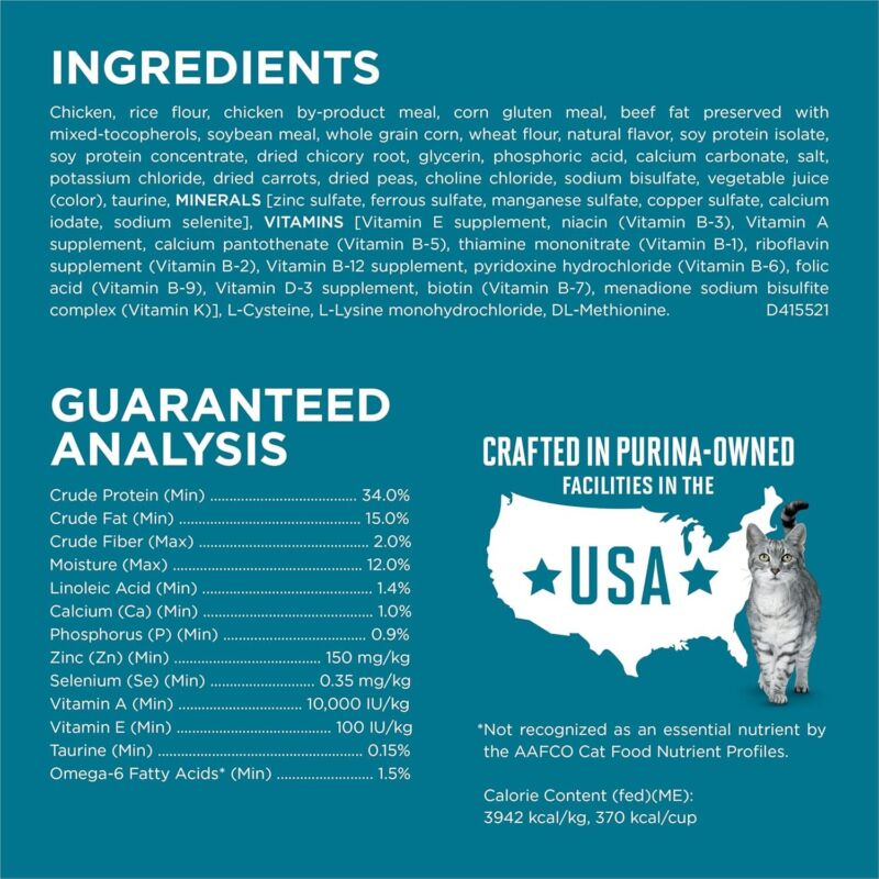 Purina ONE Natural Dry Cat Food, Tender Selects Blend With Real Chicken - 22 lb. Bag : Dry Pet Food : Pet Supplies