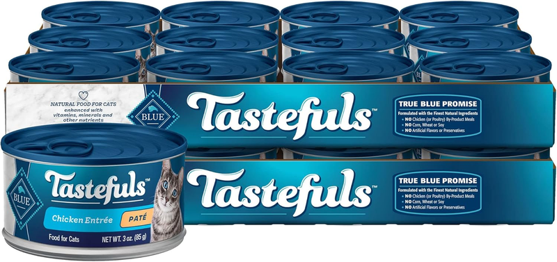 Blue Buffalo Tastefuls Natural Tender Morsels Wet Cat Food, Chicken Entrée 5.5-oz cans (Pack of 24)