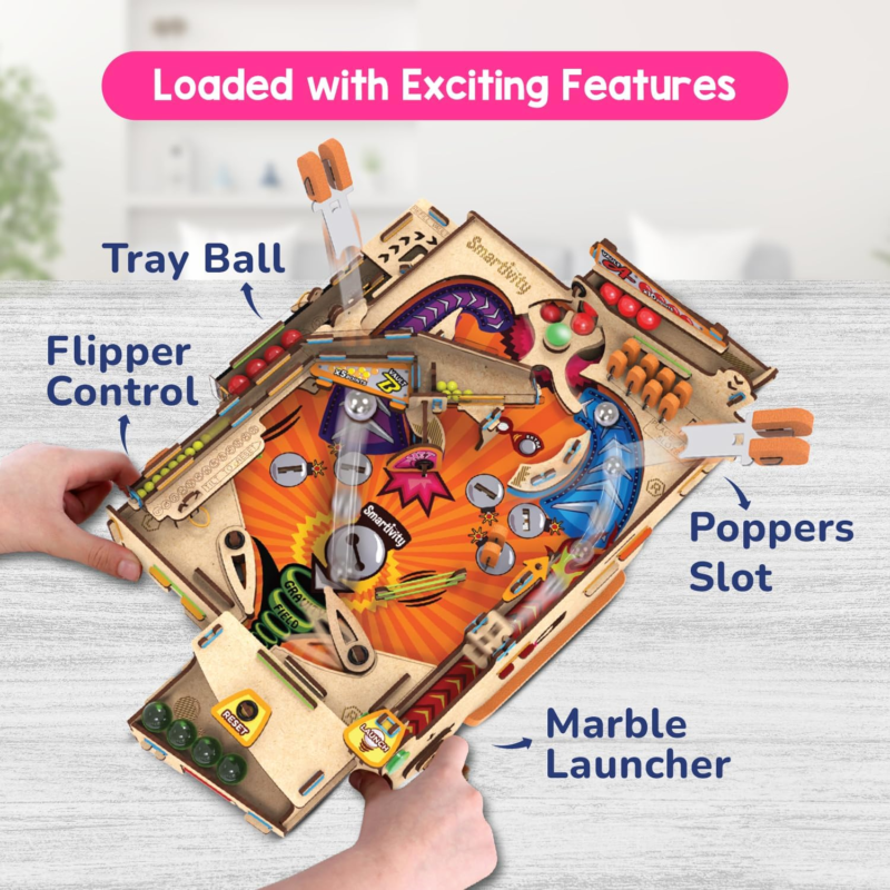 Smartivity DIY Pinball Machine Toy for Ages 8-99 Year Old | Award Winning Arcade Game | Birthday Gift Ideas for Kids & Adults | STEM Toy for Boys & Girls I Fun Family & Party Game : Toys & Games