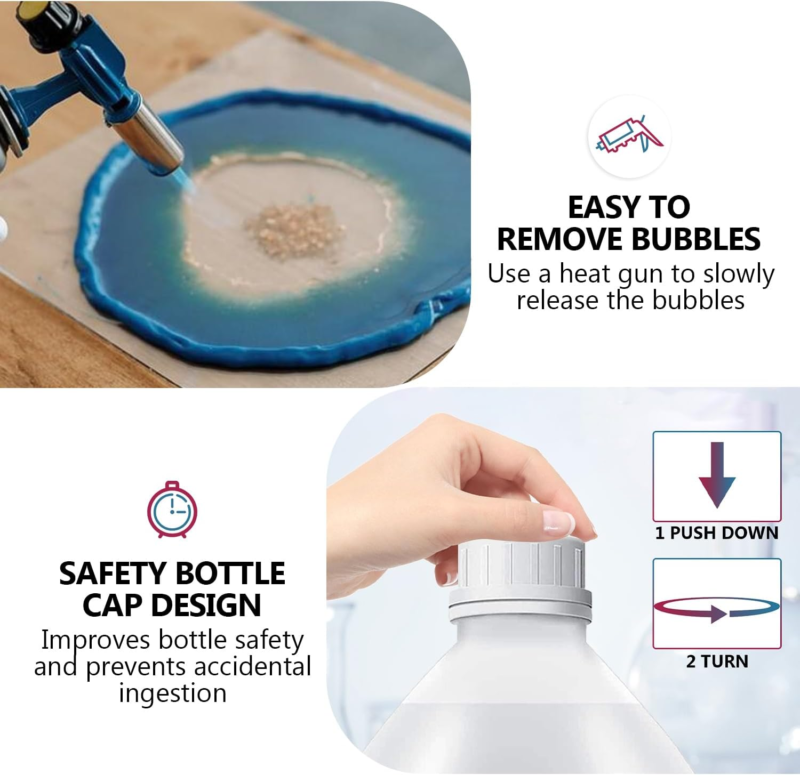 Epoxy Resin 1 Gallon Kit, Crystal Clear Epoxy Resin High Gloss, Easy Mix 1:1 Bubbles Free Art Resin for Coating and Casting, Countertop, Table Top, River Tables, Jewelry, Craft DIY, Molds