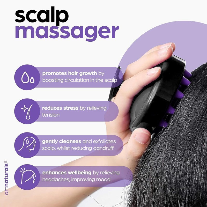 ArtNaturals Organic Rosemary & Castor Hair Growth Oil + Scalp Massager Set – Hair Styling Oils for Dry, Itchy Scalp, Thickening & Hydration - Scalp Oil Products For Damaged Hair & Split Ends – 4.0 oz : Beauty & Personal Care