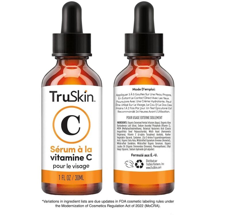 TruSkin Vitamin C Serum For Face – Anti Aging Formula with Vitamin C, Hyaluronic Acid, Vitamin E – Brightening Serum – Improve Appearance of Dark Spots, Tone, Fine Lines & Wrinkles, 1 Fl Oz : Beauty & Personal Care