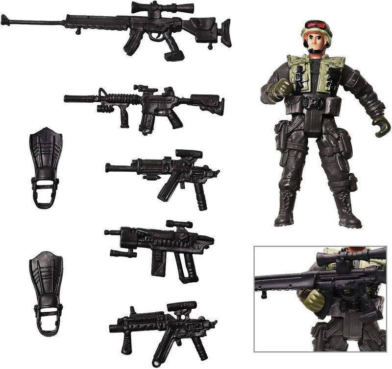 HAPTIME Military Action Figure Play Set for Kids - Army Men Soldiers Toys for Boys and Girls Ages 3-9 (SWAT Team Edition) : Toys & Games