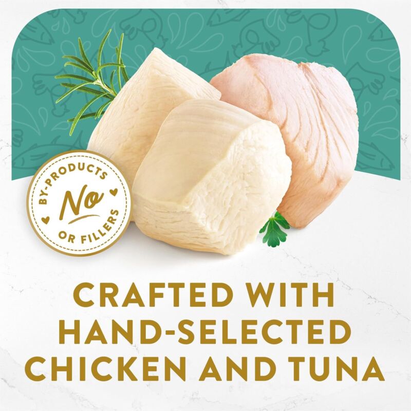 Purina Fancy Feast Appetizers Lickable Grain Free Wet Cat Food Topper White Meat Chicken and Flaked Tuna Appetizer - (Pack of 10) 1.1 oz. Trays
