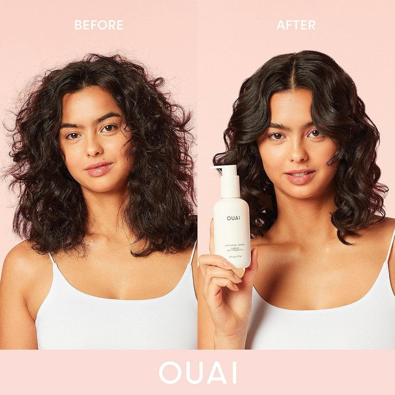 OUAI Anti Frizz Cream - Moisturizing Hair Cream with Frizz Control & Heat Protection - Provides Lasting Hydration with Jackfruit & Beetroot Extract - Paraben, Phthalate & Sulfate Free (6 oz) : Beauty & Personal Care
