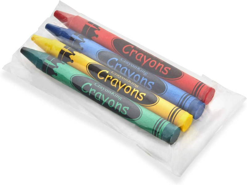 CrayonKing 150 Sets of 4-Packs (600 Bulk Crayons) – Non-Toxic, Individually Wrapped, Perfect for Parties, Restaurants, Classrooms & More : Toys & Games