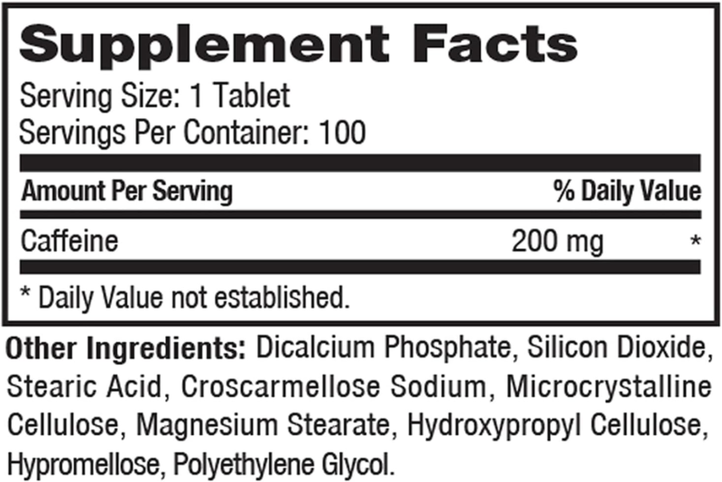 ProLab Caffeine Tablets 100 Count : Health & Household