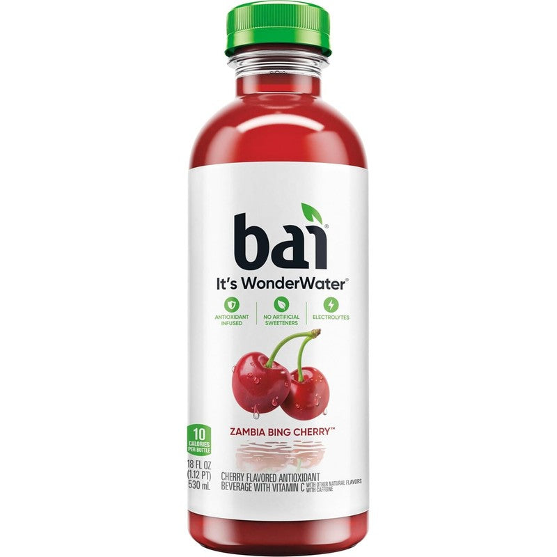 Bai Antioxidant Infused Water Beverage, Zambia Bing Cherry, with Vitamin C and No Artificial Sweeteners, 18 Fluid Ounce Bottle, 12 Pack : Grocery & Gourmet Food