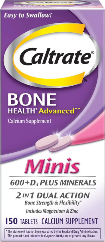 Caltrate Minis 600 Plus D3 Plus Minerals Calcium and Vitamin D Supplement Tablets, Bone Health and Mineral Supplement for Adults - 150 Count : Health & Household