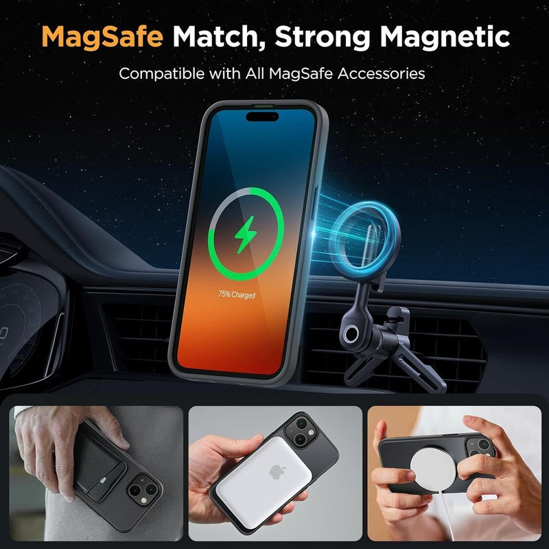 Miracase Magnetic Series for iPhone 15 Case [with 2X Screen Protectors] [Compatible with MagSafe] Military-Grade Protection, Anti-Fingerprint, Magnetic Phone Case for iPhone 15 - Black : Cell Phones & Accessories