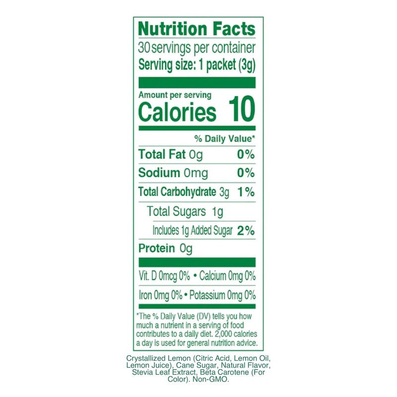 True Lemon Strawberry Lemonade Drink Mix 30ct Low Calorie Water Flavor Packets