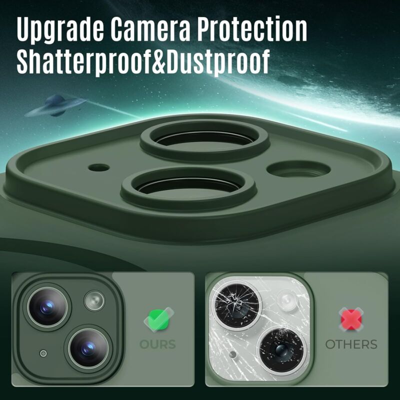 Symcele Designed for iPhone 15 Case, Compatible with MagSafe, with Privacy Screen Protectors X2, [Camera Protection] [15FT Military Drop Protection] Shockproof Phone Case, 6.1", Alpine Green : Cell Phones & Accessories