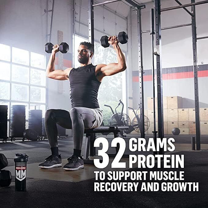 Muscle Milk Genuine Protein Powder, Strawberries ‘N Crème, 1.93 Pounds, 12 Servings, 32g Protein, 3g Sugar, Calcium, Vitamins A, C & D, NSF Certified for Sport, Energizing Snack, Packaging May Vary : Health & Household