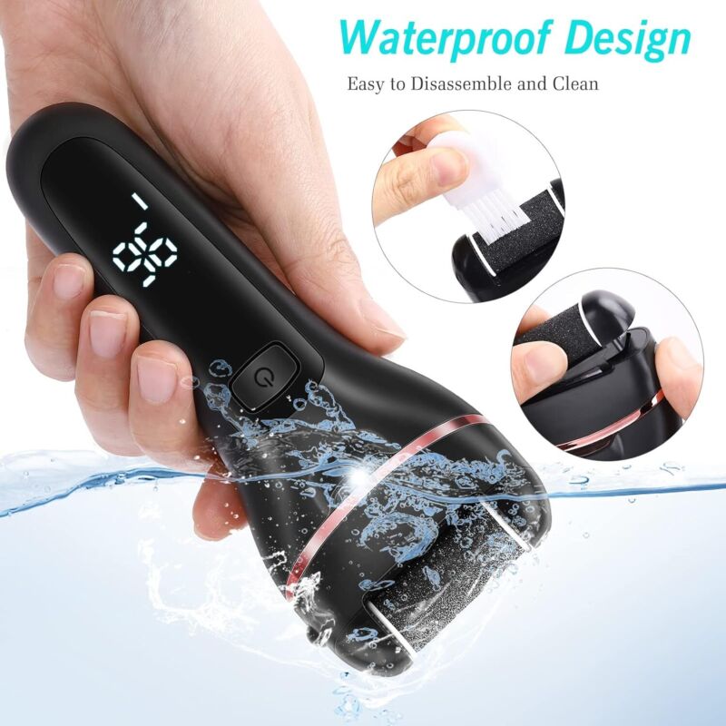Electric Callus Remover for Feet, 2 Speed Electric Foot File, Rechargeable Foot Scrubber Pedicure kit for Cracked Heels and Dead Skin with 3 Roller Heads. : Beauty & Personal Care