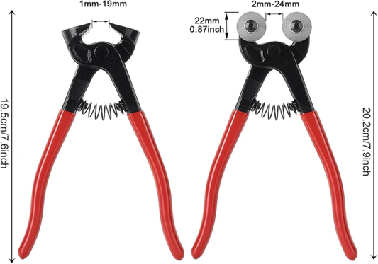 2Pcs Glass Tile Nippers Set, Ceramic Tile Nipper & Wheeled Glass Mosaic Nipper, Glass Running Plier with Double Knife Wheel, Ceramic Tile Cutting Shapping Plier, Flat Knife Tile Pliers, Red - Amazon.com